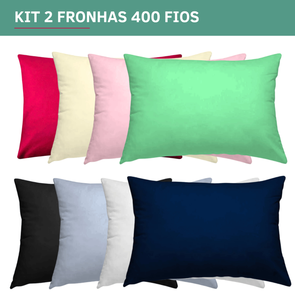 Kit 2 e 4 Fronhas Lisa Microfibra 400 Fios 70x50cm Toque Macio Extra Conforto Cores Variadas