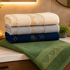 Toalhas de Banho Jacquard Grande 75x150cm Macia Absorvente Alta Qualidade 100% Algodão Coração