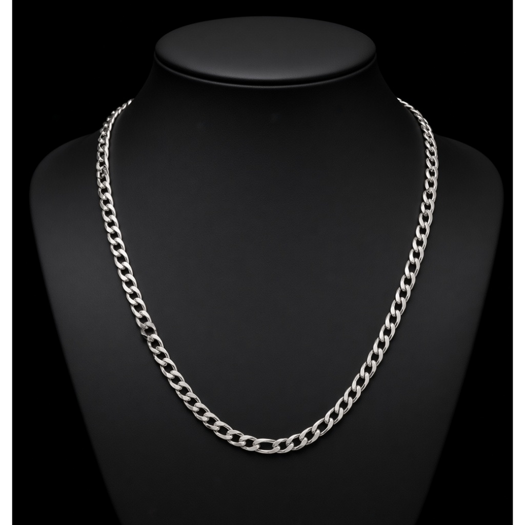 Corrente Masculina Grumet 60cm - Aço Inox 316L, 3mm, Não Enferruja