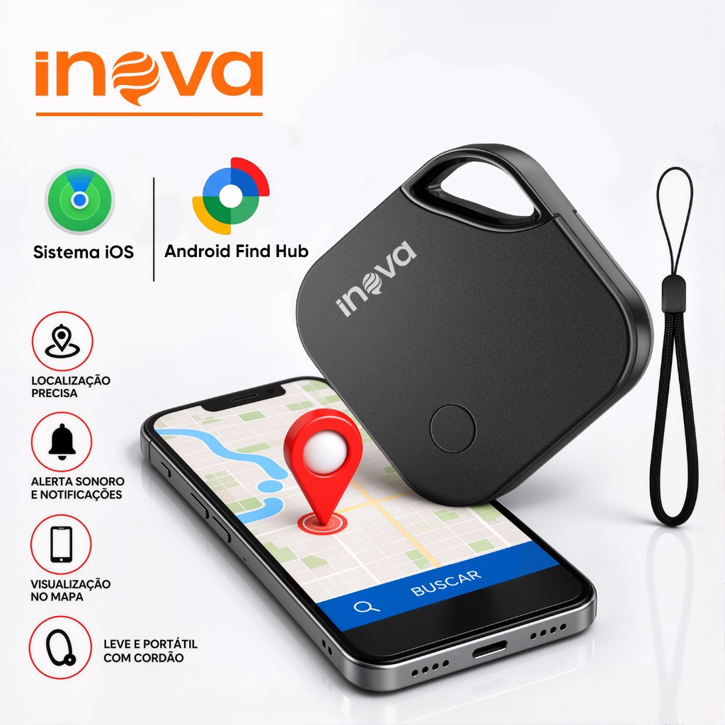 INOVA Rastreador Bluetooth Smart Tag iOS Android Anti Perda Mini Localizador Chaves Mala Pet