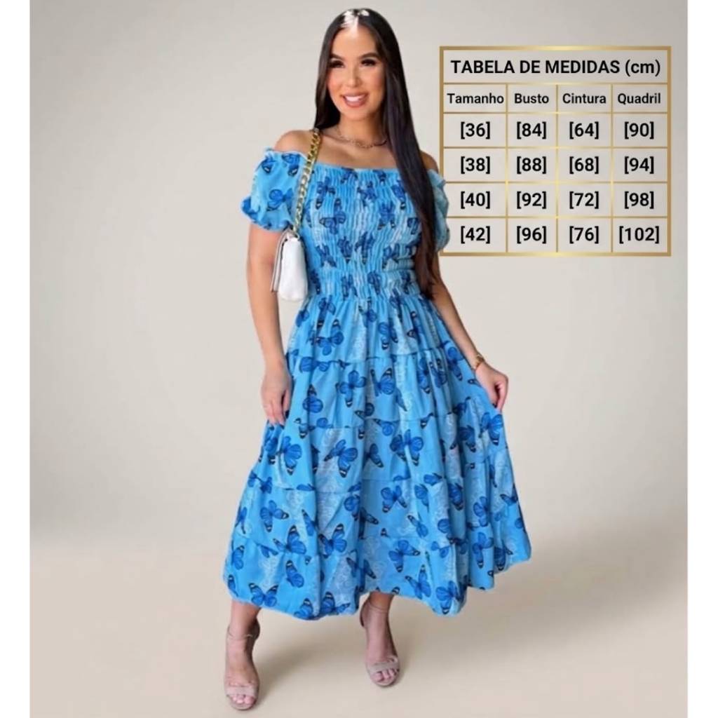 Vestido feminino elegante estiloso casual babado lastex moda evangelica estampado Manga bufante ref 130