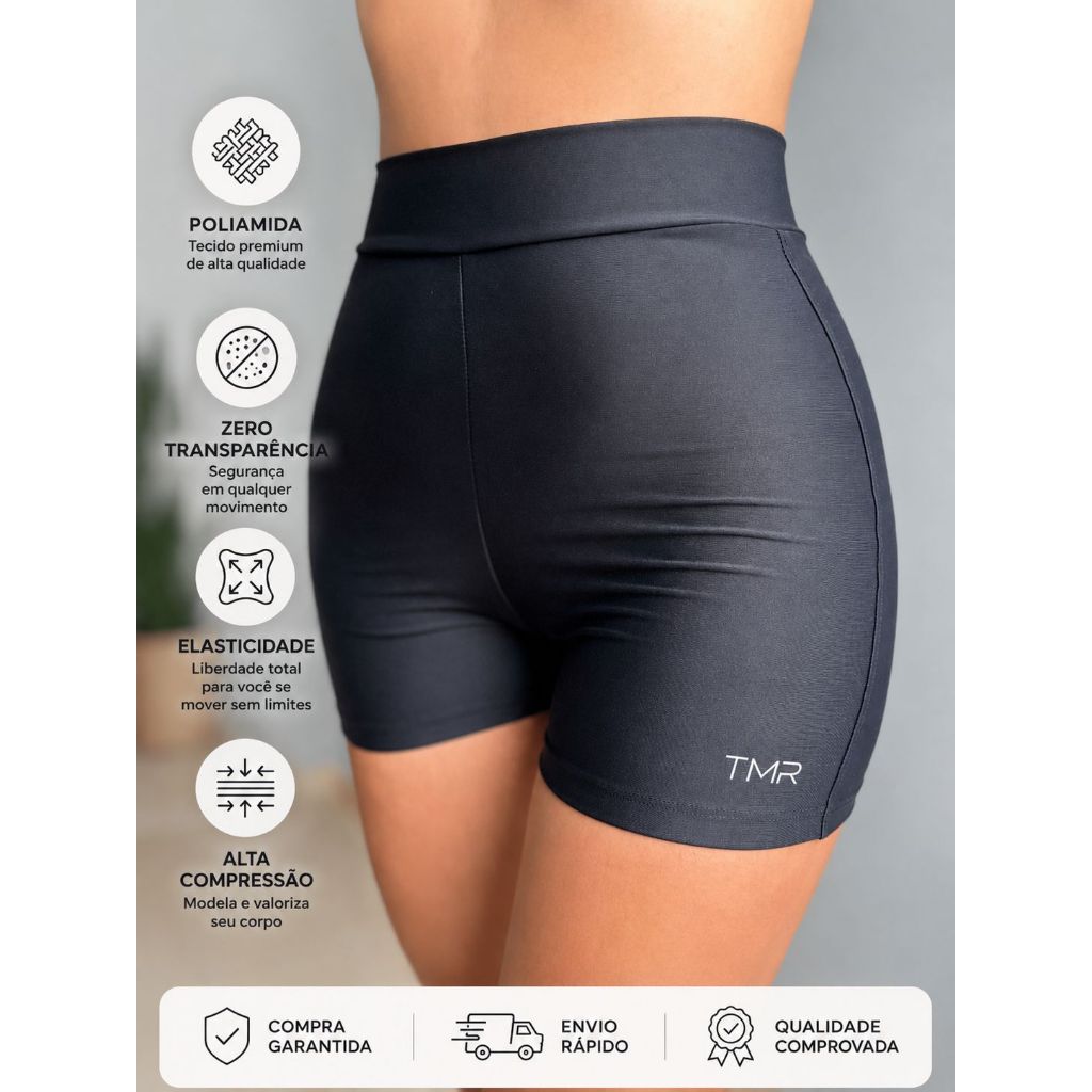 Short Academia Feminino Poliamida Sem Bolso Zero Transparência