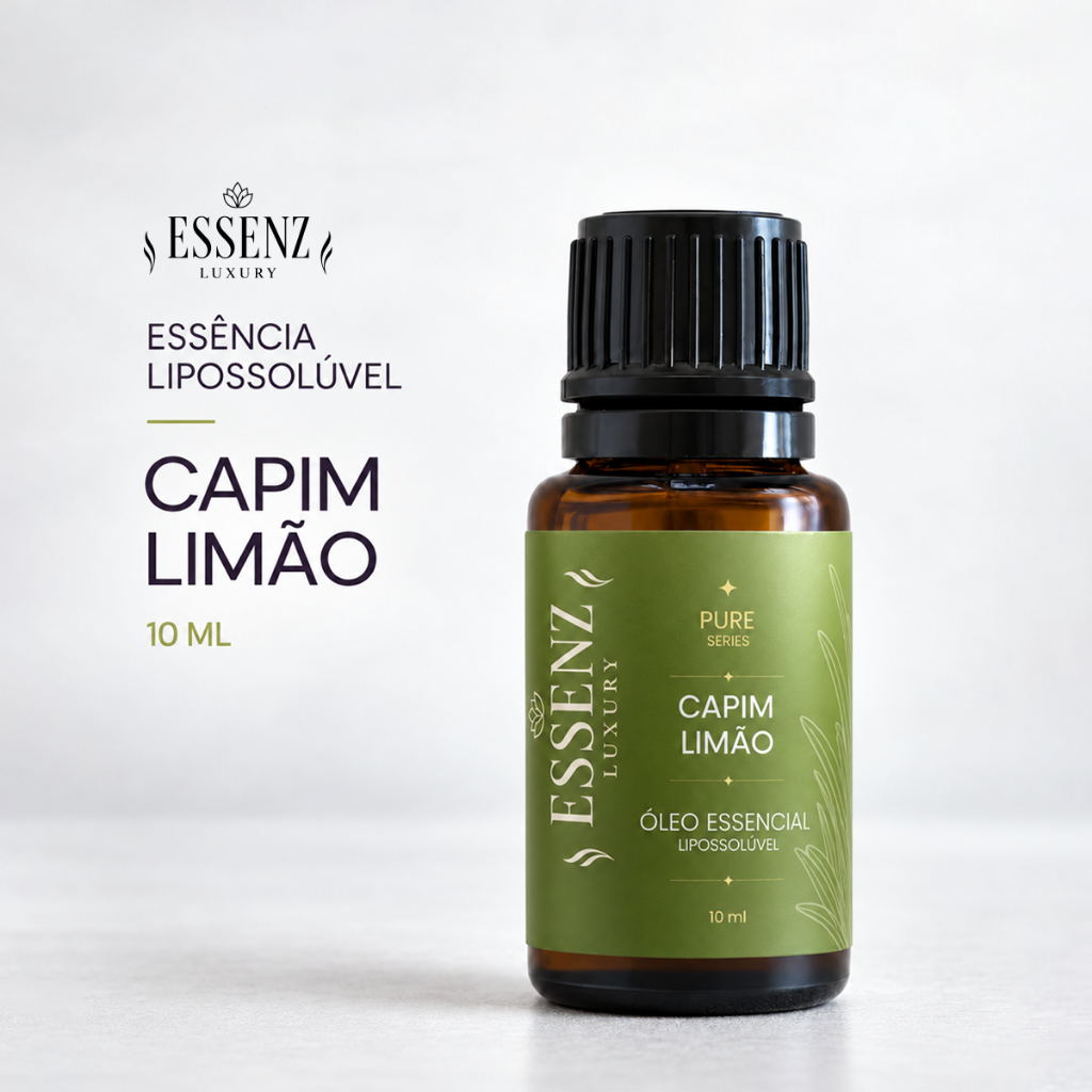 Óleo Essencial 10ml Capim Limão Essência lipossolúvel Essenz Luxury | 100% Puro Vegano Aromaterapia