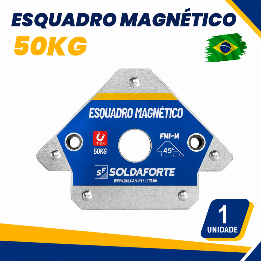 Esquadro Magnético para Solda 50kg - Soldaforte