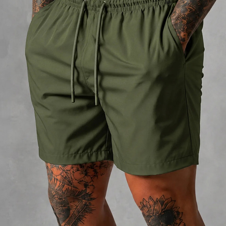 Short Masculino Liso Tactel Elastano Academia E Praia Sport