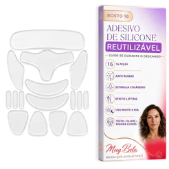 Silicone Lavável para Rugas do Rosto Adesivo Muy Bela Colágeno Natural Anti Marcas Reduz Rugas Skin Care Reutilizável