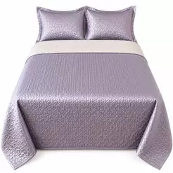 Kit Colcha Casal Cetim Brilhante 3 Peças