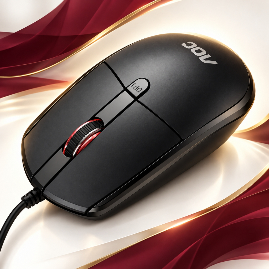 Mouse Office Escritório Trabalho Comércio Com Fio USB Ms130B Aoc Empresas Recepção Balção 200DPI