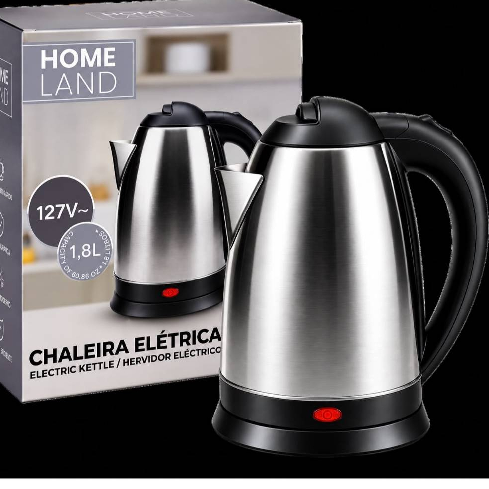 Chaleira Elétrica Homeland de Inox 1.8 L com Desligamento Automático