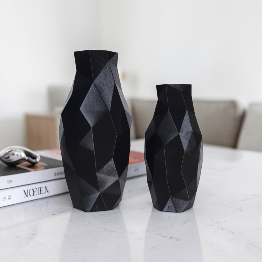 Vaso Decorativo Diamant - Kit com 2 Vasos | Sala Quarto Aparador Mesa Estante