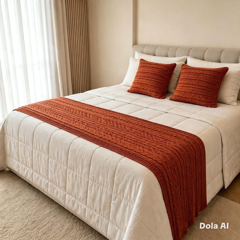PESEIRA CAMA KING EM TRICOT MANTA TRANÇADO LUXO SOFÁ OU CAMA