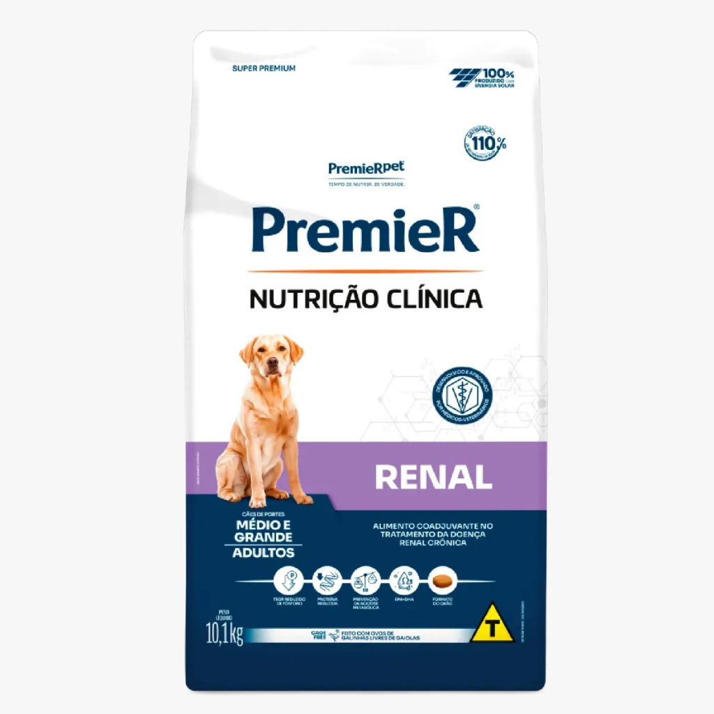 Ração Premier Nutrição Clínica Renal para Cães Adultos de Porte Médio e Grande 10,1 kg  VALIDADE 10/12/2027