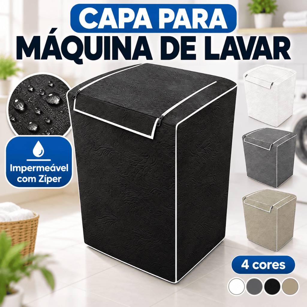 Capa Máquina de Lavar Impermeável Zíper Consul Brastemp Electrolux