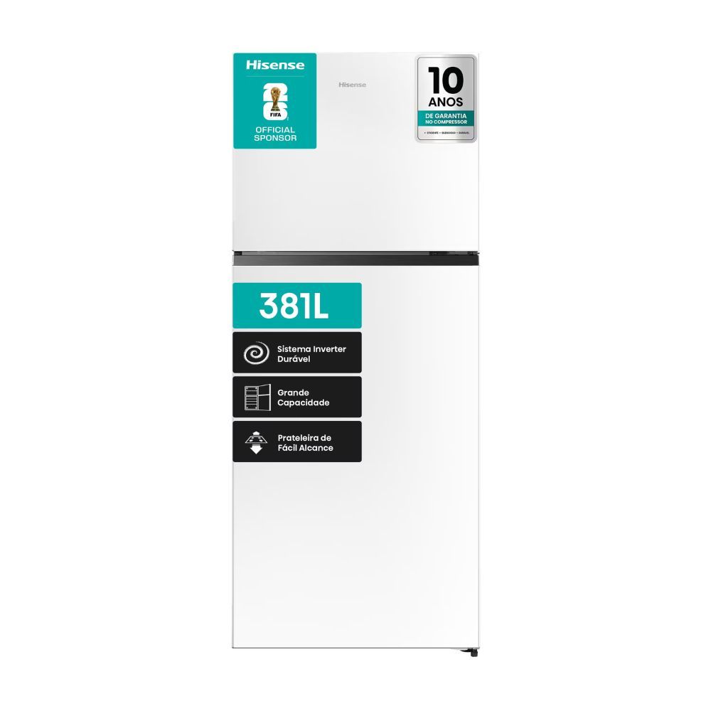 Geladeira Duplex 381L Frost Free Inverter RT375N3EWA1 Hisense