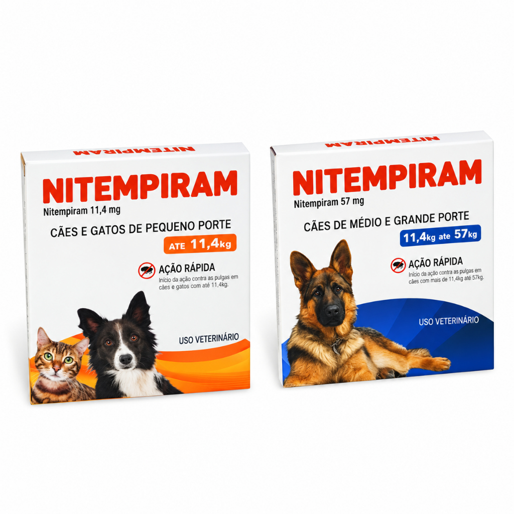 Antipulgas Nitempiram 11,4 mg e 57Mg para Cães e Gatos