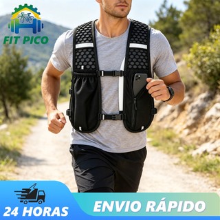 Colete Mochila Leve Respirável com Faixas Refletivas Corrida Trekking Esporte