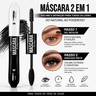 Amor Anjo Máscara de Cílios 2 em 1 Rímel Preto Fixador Transparente À Prova D'água Alonga Não Borra