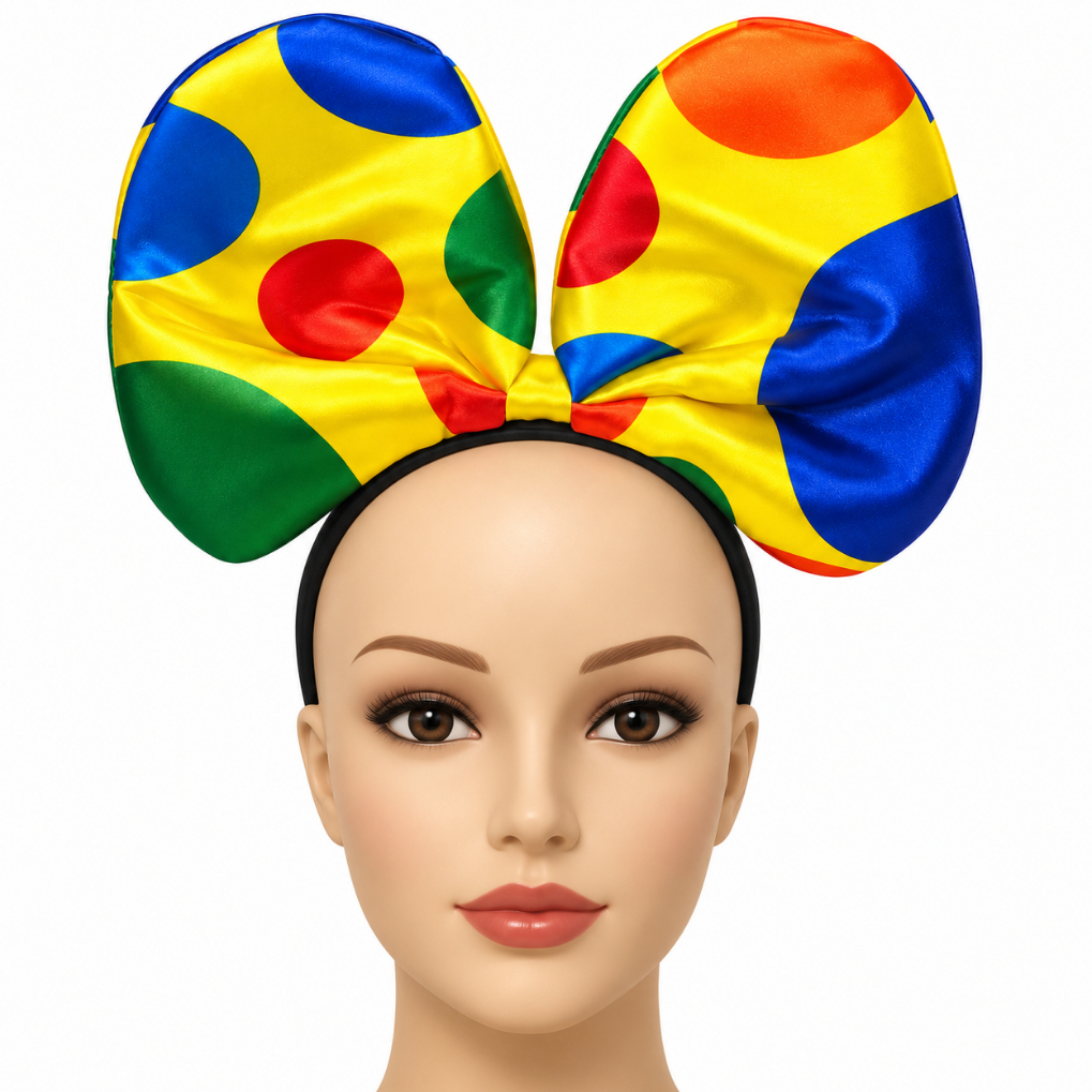 Tiara Palhaçinha Orelhas Grandes Coloridas — imagem 2 de 2