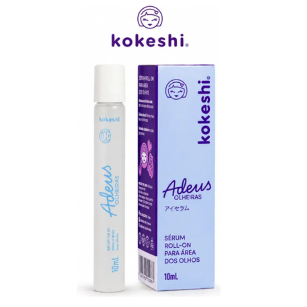 Serum Facial KOKESHI Roll-On Olheiras Clareador Adeus Olheiras 10ml KOKESHI Hidratante Area Dos Olhos