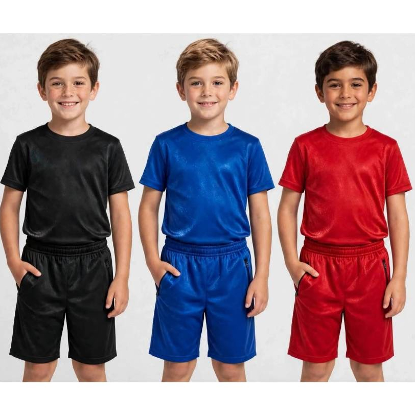 Kit 3 Conjuntos Infantis Bermuda e Camiseta Infantil Lazer Conforto e Estilo Tendencia