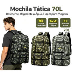 Mochila Masculina Lona 50/70 Litros Viagem Passeio Motoboy Esporte Trilha Viagem