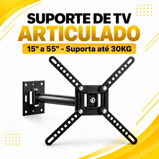 Suporte Articulado TV 15 a 55 Polegadas Universal Até 30kg Giro 180° VESA 400x400