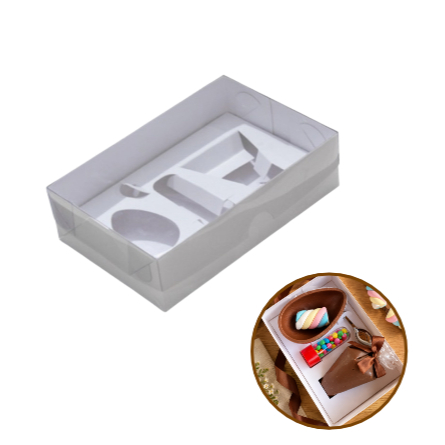 5~20 CAIXAS PARA OVO DE PÁSCOA KIT MINI CONFEITEIRO BRANCO 50G YIN COD P0298 PÁSCOA 2026 (CHOCO)
