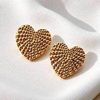 Brinco Coração Luxury Shine Banhado a Ouro 18K