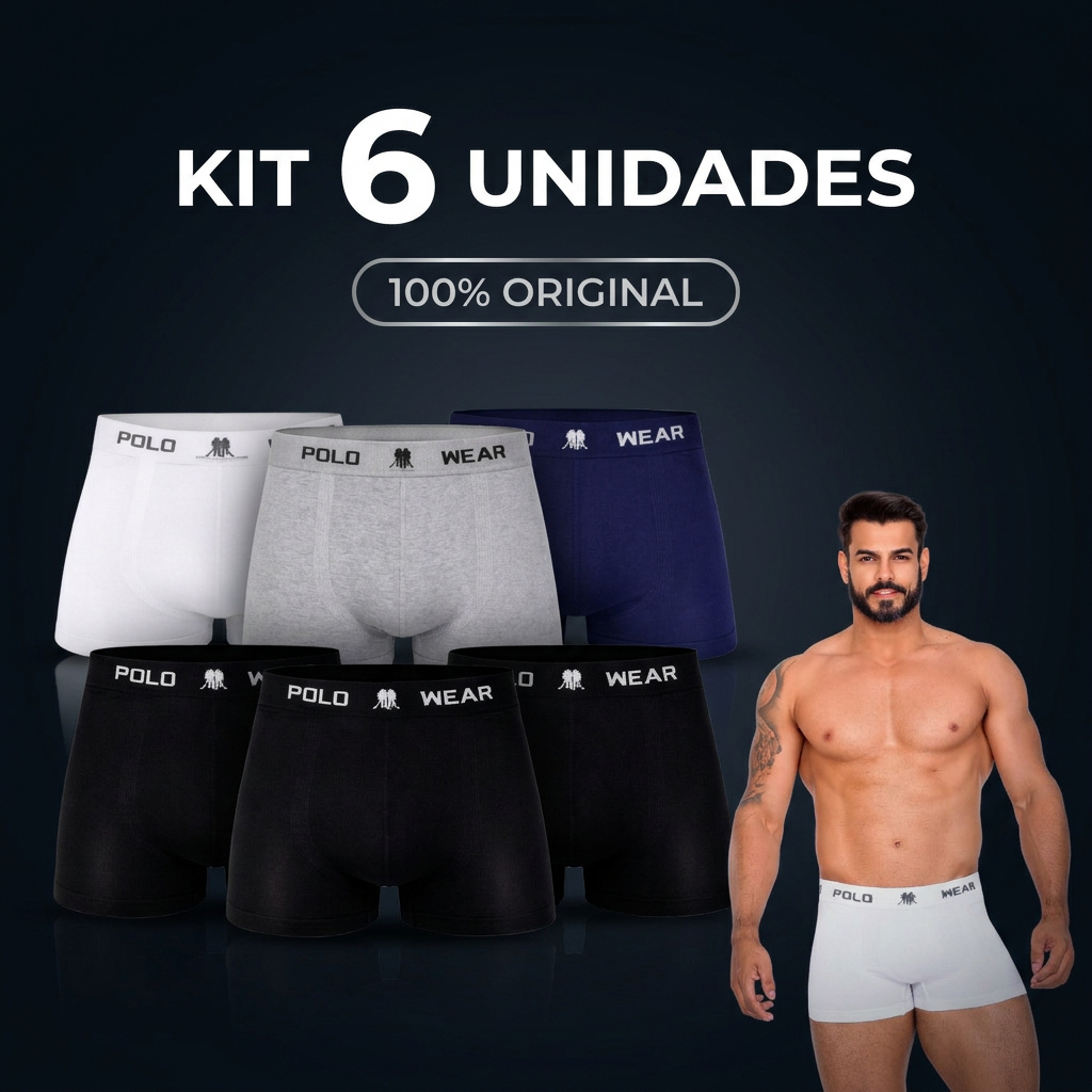 Cuecas Boxer Masculinas Polo Wear Microfibra Sem Costura Transpirável Cós Elástico Firme Uso Diário Academia