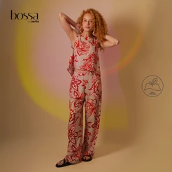 Lovito Bossa Calça Reta Estampada Em Viscose PTB865BRL895