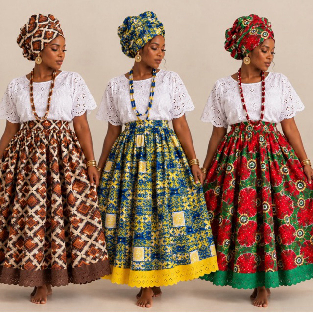 Saia Umbanda Candomblé Estampada 3m Roda - Várias Estampas