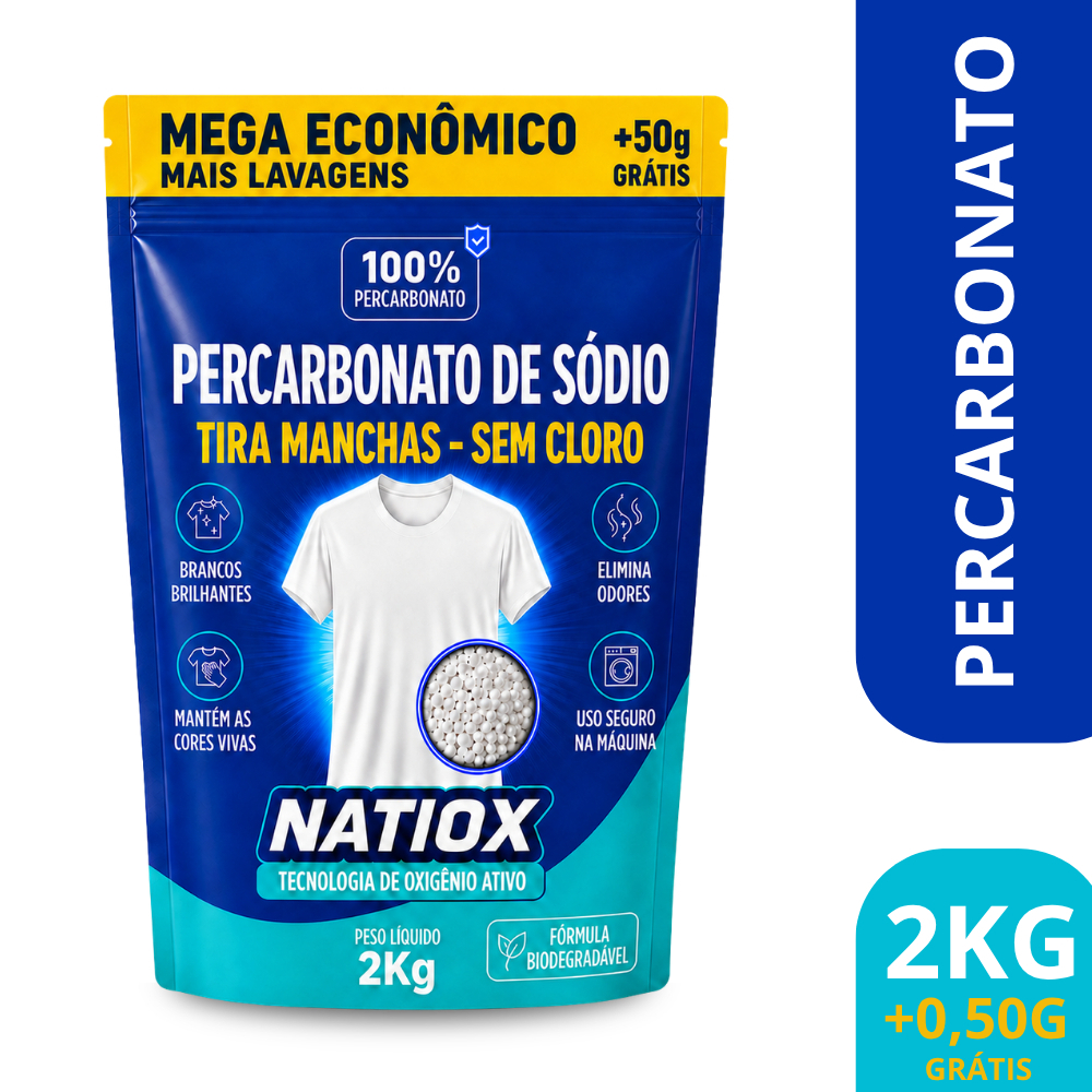Percabonato de Sódio 100% Puro Tira Manchas  Alvejante Sem cloro para Roupas Brancas e  Coloridas