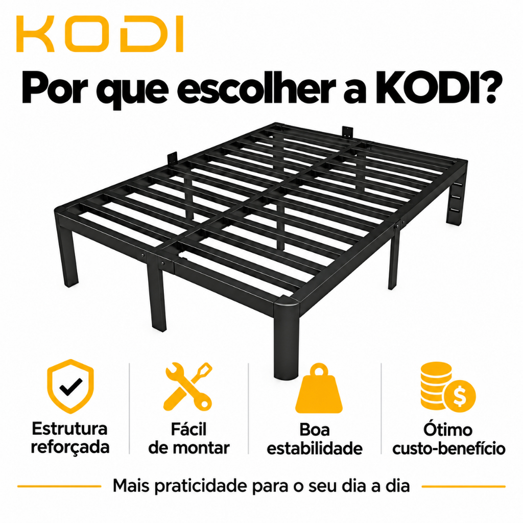 Estrado de Metal para Cama solteiro Casal Colchão Cama Box Fácil Montar Ripas Aço Suporta 400kg · foto 2