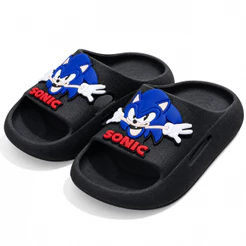Chinelo Nuvem Infantil Masculino do Sonic Leve e Confortável Slide de Menino Escolar