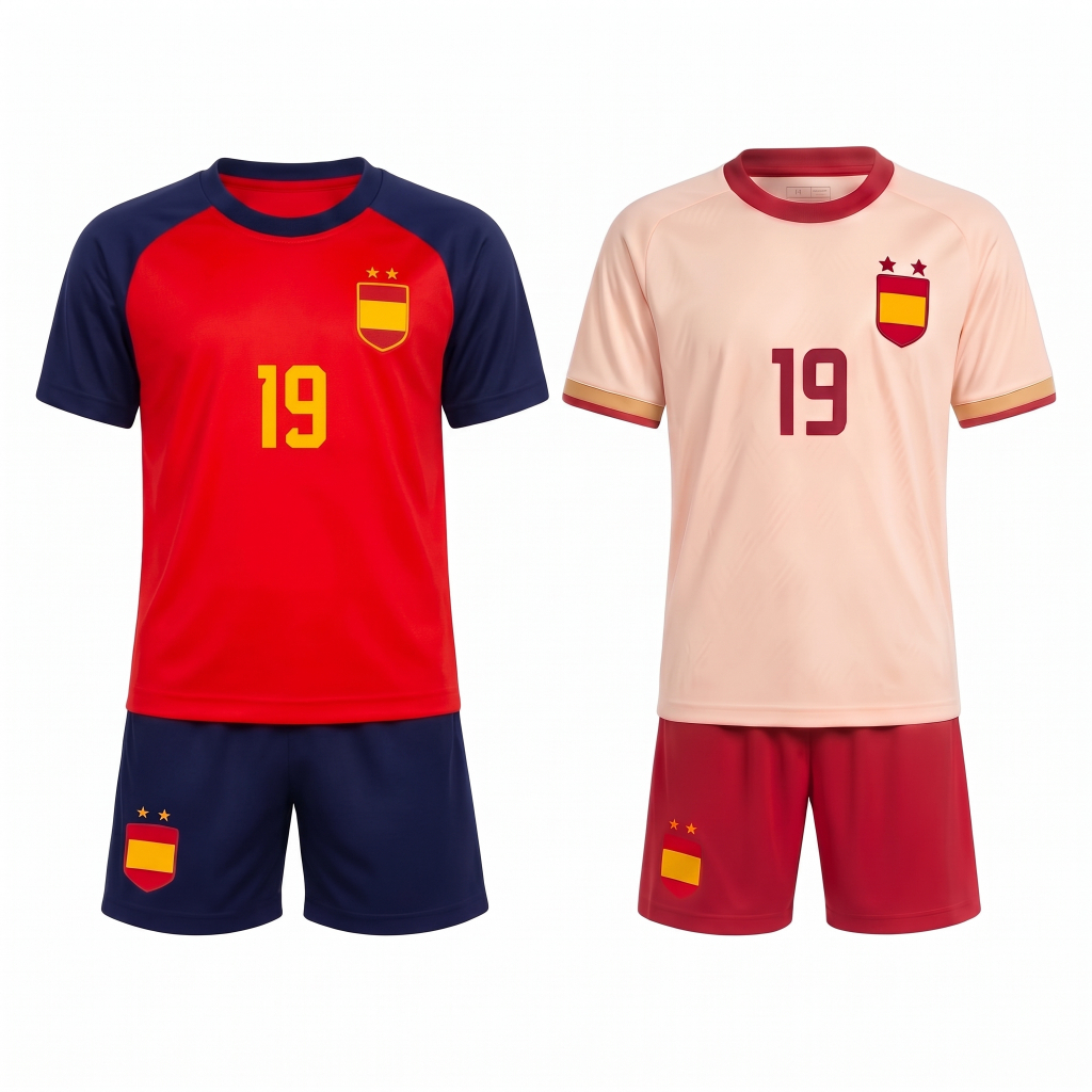 Conjuntos Infantis Espanha Futebol Camisa e Shorts