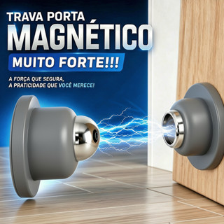 Prendedor de Porta Magnético Sem Furo 51x30mm Aço Inox 304 Anti-ruído Anti-impacto Ideal para Casas