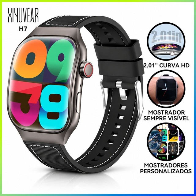Smartwatch XiYuVear H7 Relógio Inteligente Tela Curva 2,01" Chamadas Bluetooth Mostrador Personalizável Android iOS