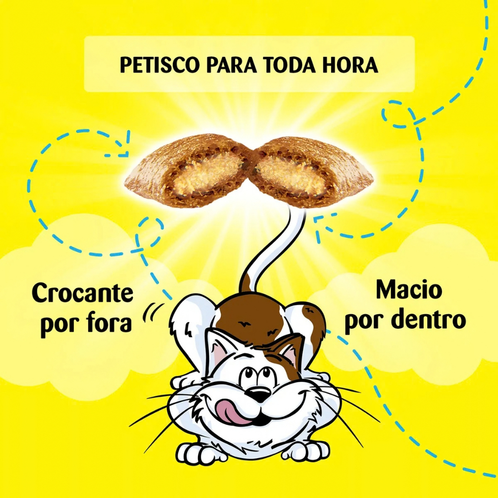 Petisco Snack Macio Dreamies Sabor Carne Gatos Adultos 80g — imagem 2 de 2