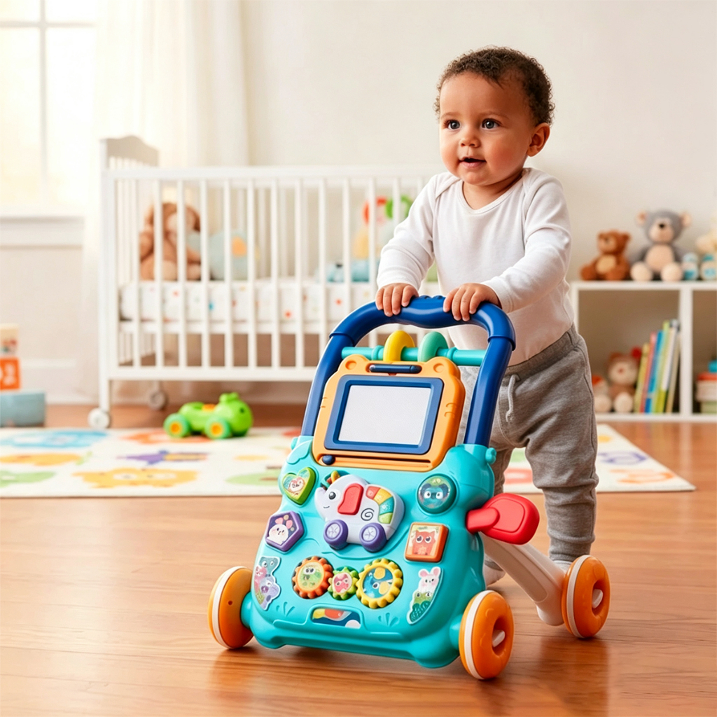 Andador Infantil Empurrador Infantil Educativo Musical Empurrador Quadro Magico Educativo Bebê  -P20