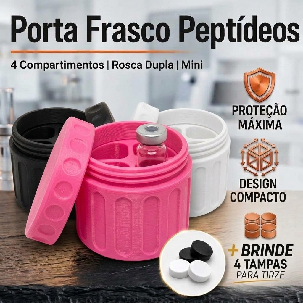 Porta Frascos Ampolas 3ml Reforçado Organizador Rémedios Tirze Premium Compacto Transporte Seguro