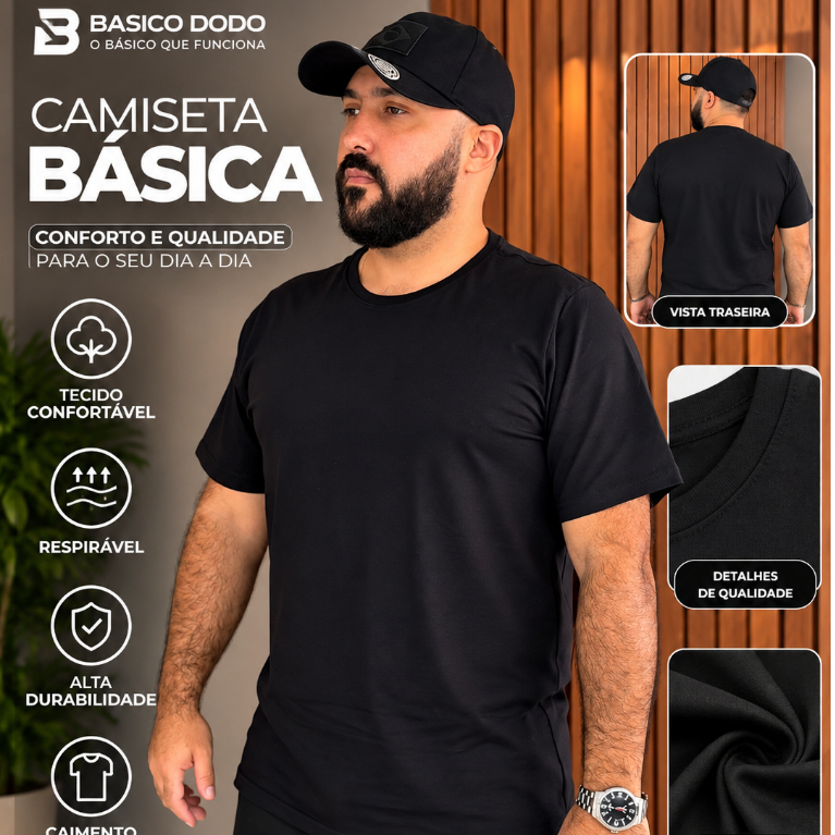 Camiseta  basica Masculina  feminina Algodão  confortavel Lisa Dia a Dia academia  Trabalho Plus size
