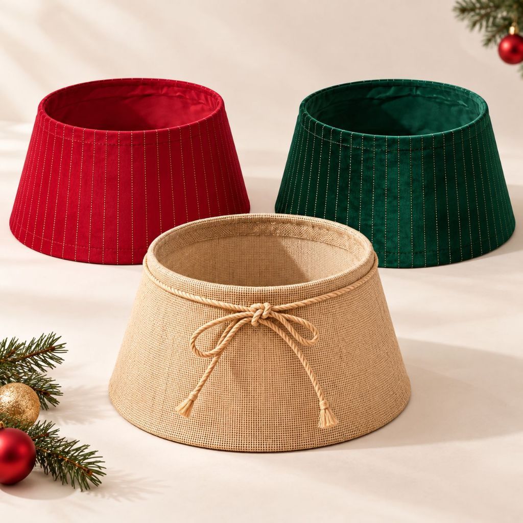 Saia de Base Para Árvore de Natal Rígida - em 3 cores - 30cm - Cromus | Decorativa Protetor de Pé de Árvore Natalina