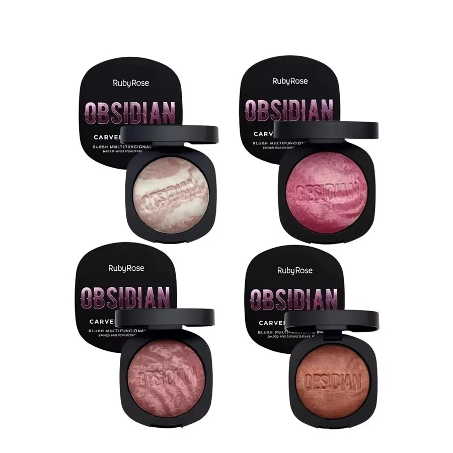 Blush Obsidian Ruby Rose Marble Carved Multifuncional Cintilante Alta Pigmentação Validade Janeiro 2029