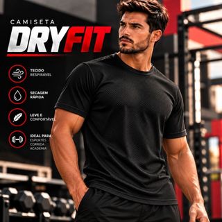 Camiseta Dry Fit Masculina Esportiva Academia Corrida Treino