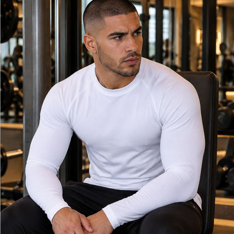 Blusa Fitness Térmica Segunda Pele Camisa Proteção Solar UV 50+ Academia Masculina Inverno de Frio