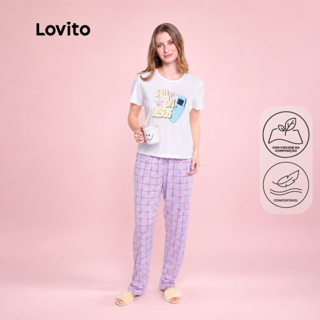 Conjunto de Pijama Lovito Longo Call On Jesus PJB19611996