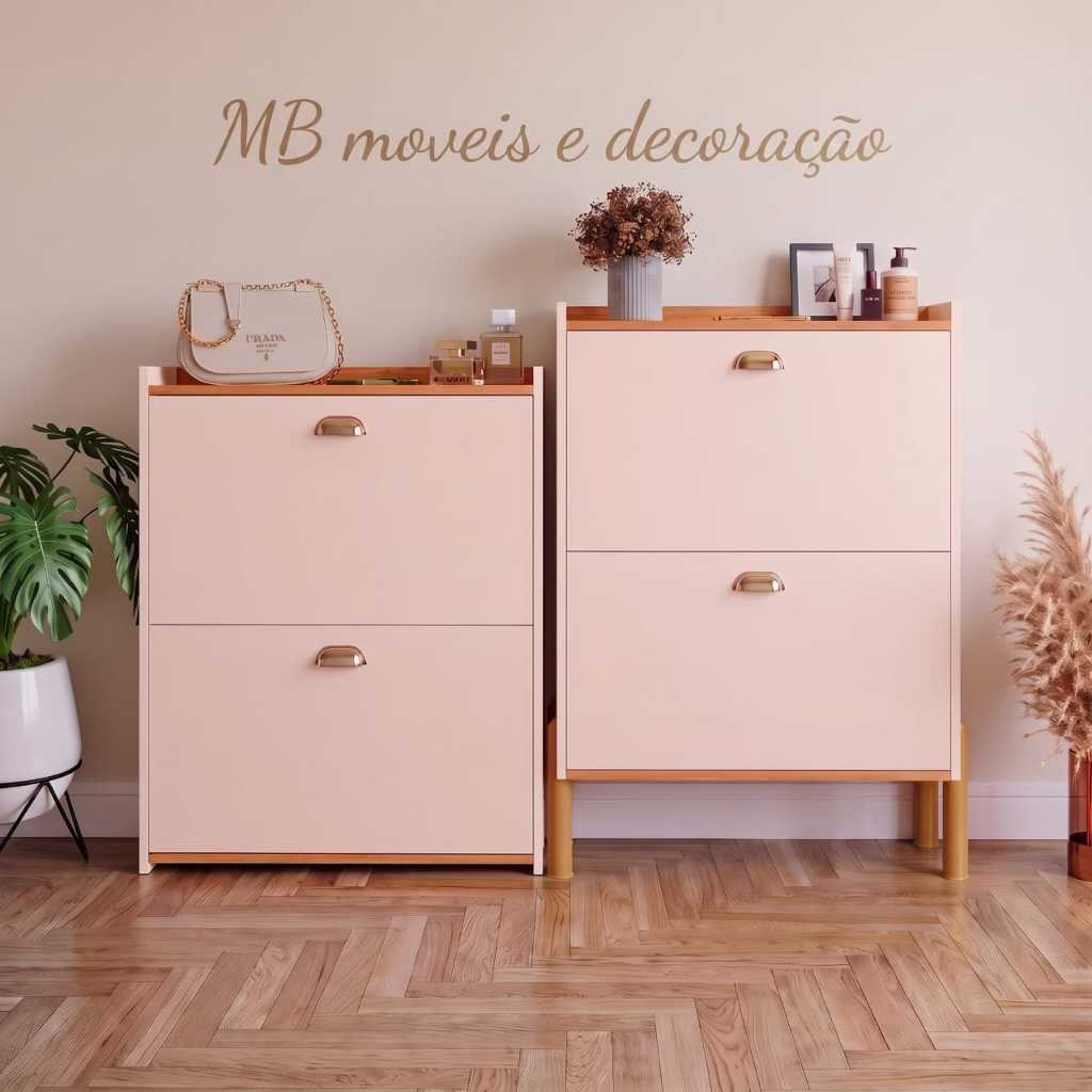 Sapateira Closet ou Lolla 2 Gavetas Basculantes  Porta Multiuso Organizadora 12 Pares Quarto Entrada