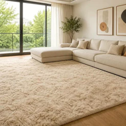 Tapete Decorativo Grande 3,00x2,00 Peludo Sala de Estar Macio Confortável Luxo
