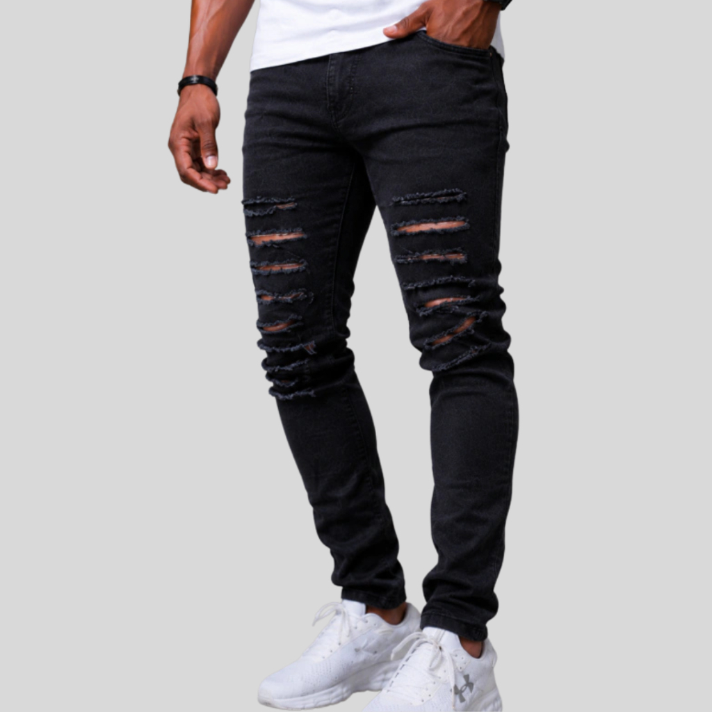 Calças Masculinas Jeans Skinny Streetwear Com Lycra Elastano Premium  Casual Moderno - Lions
