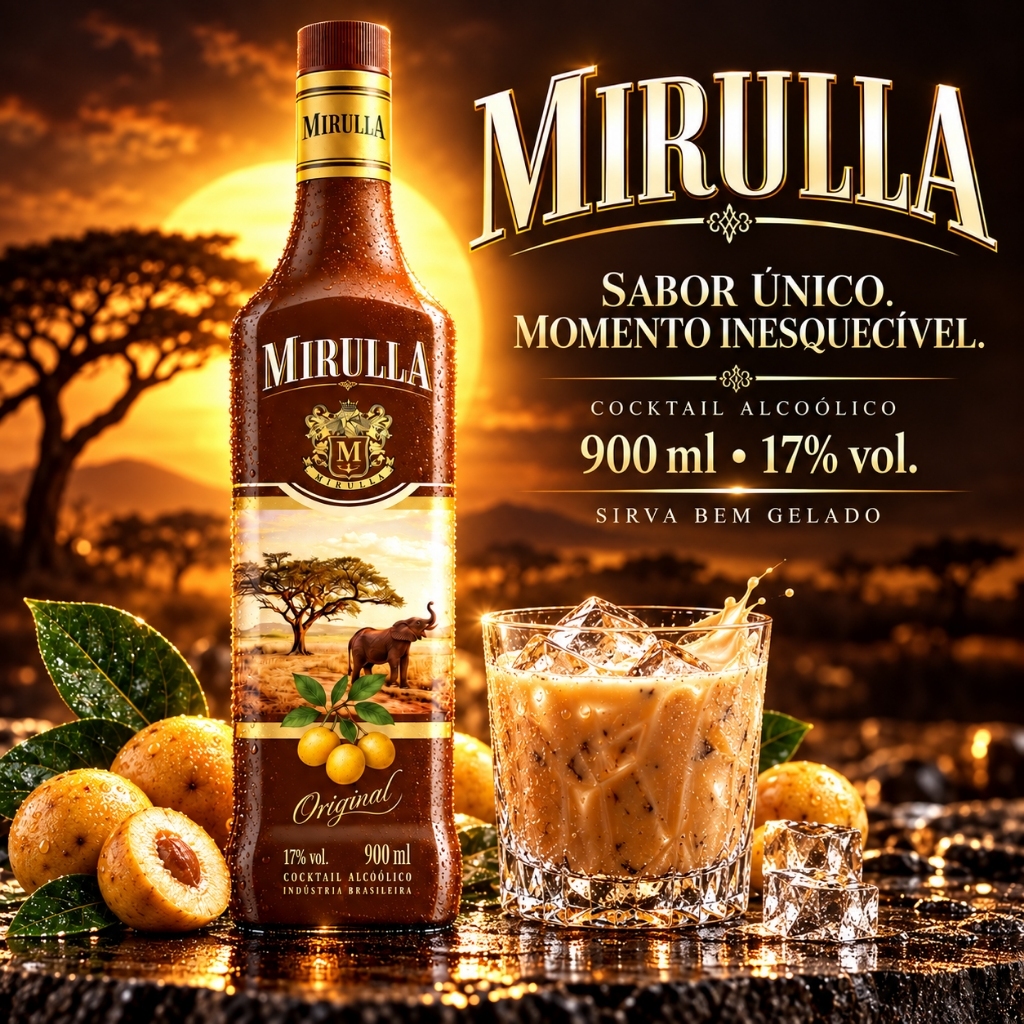 Licor de Marula Mirulla Cremoso 900ml Original 17% Vol — Escolha 1, 2, 3 ou 4 Unidades
